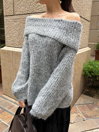 ローゲージオフショルダーニット