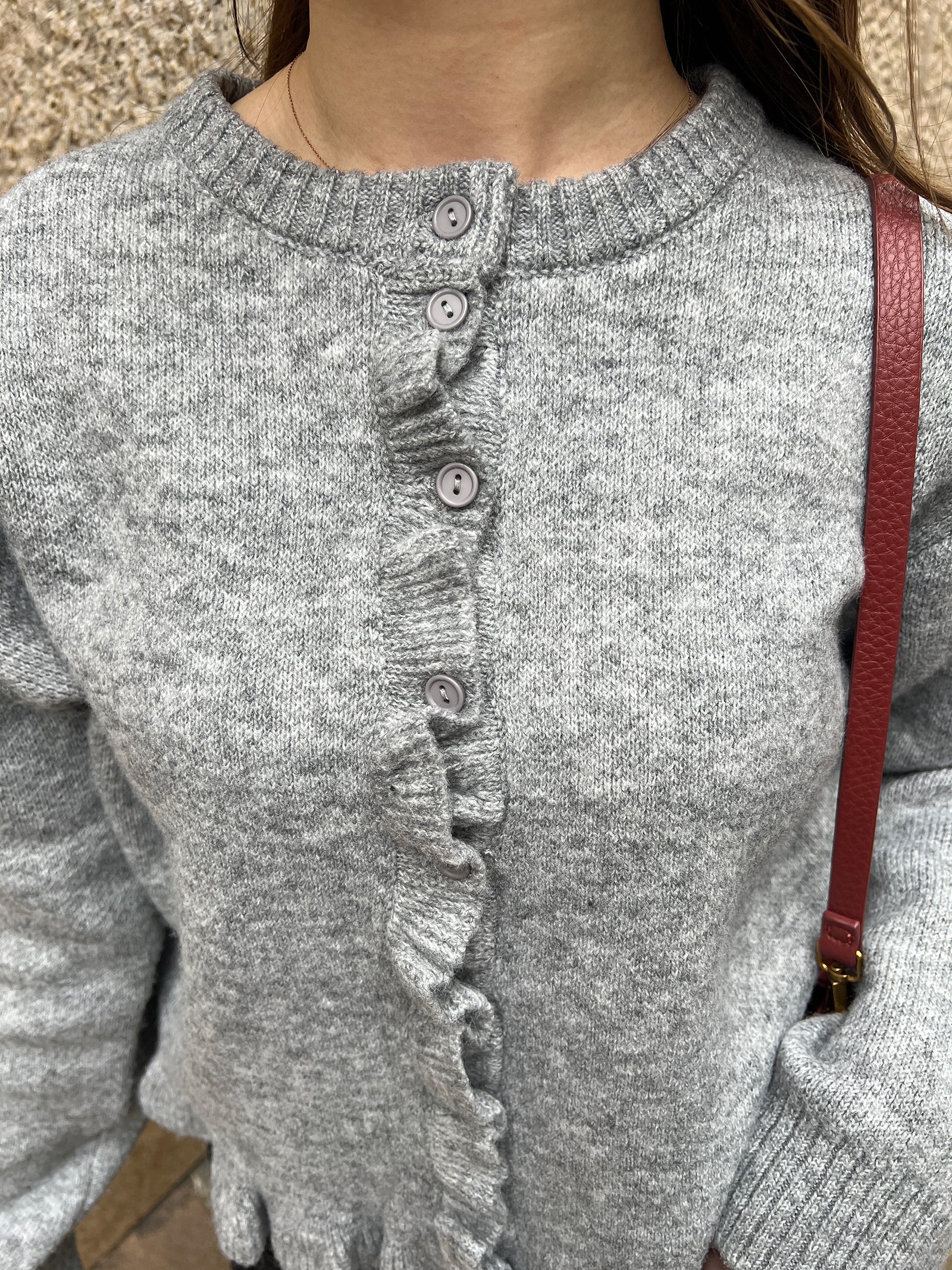 フリルニットカーディガン