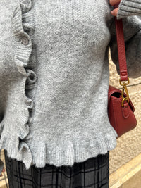 フリルニットカーディガン