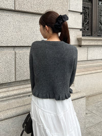 フリルニットカーディガン