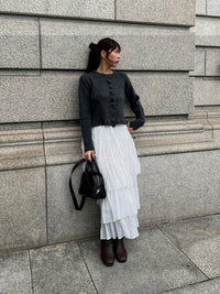 フリルニットカーディガン