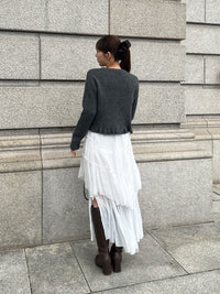 フリルニットカーディガン