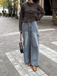 フリルニットカーディガン