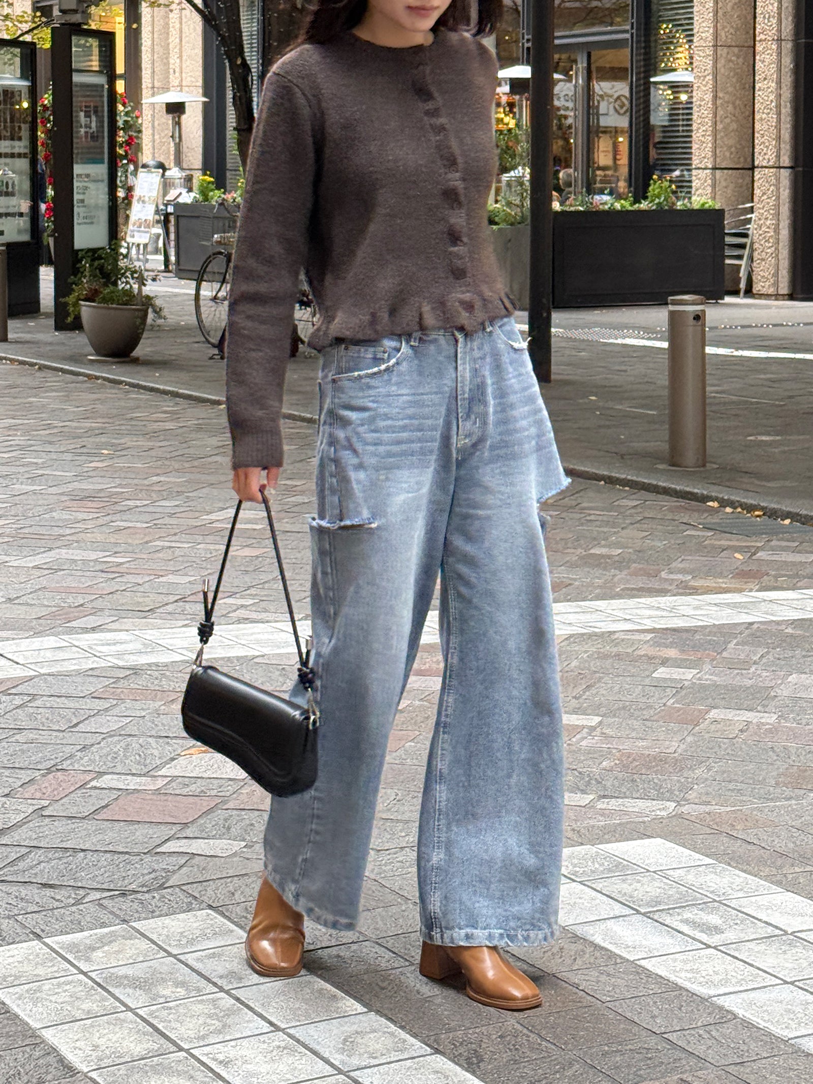 フリルニットカーディガン