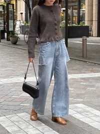 フリルニットカーディガン