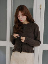 フリルニットカーディガン