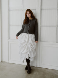 フリルニットカーディガン