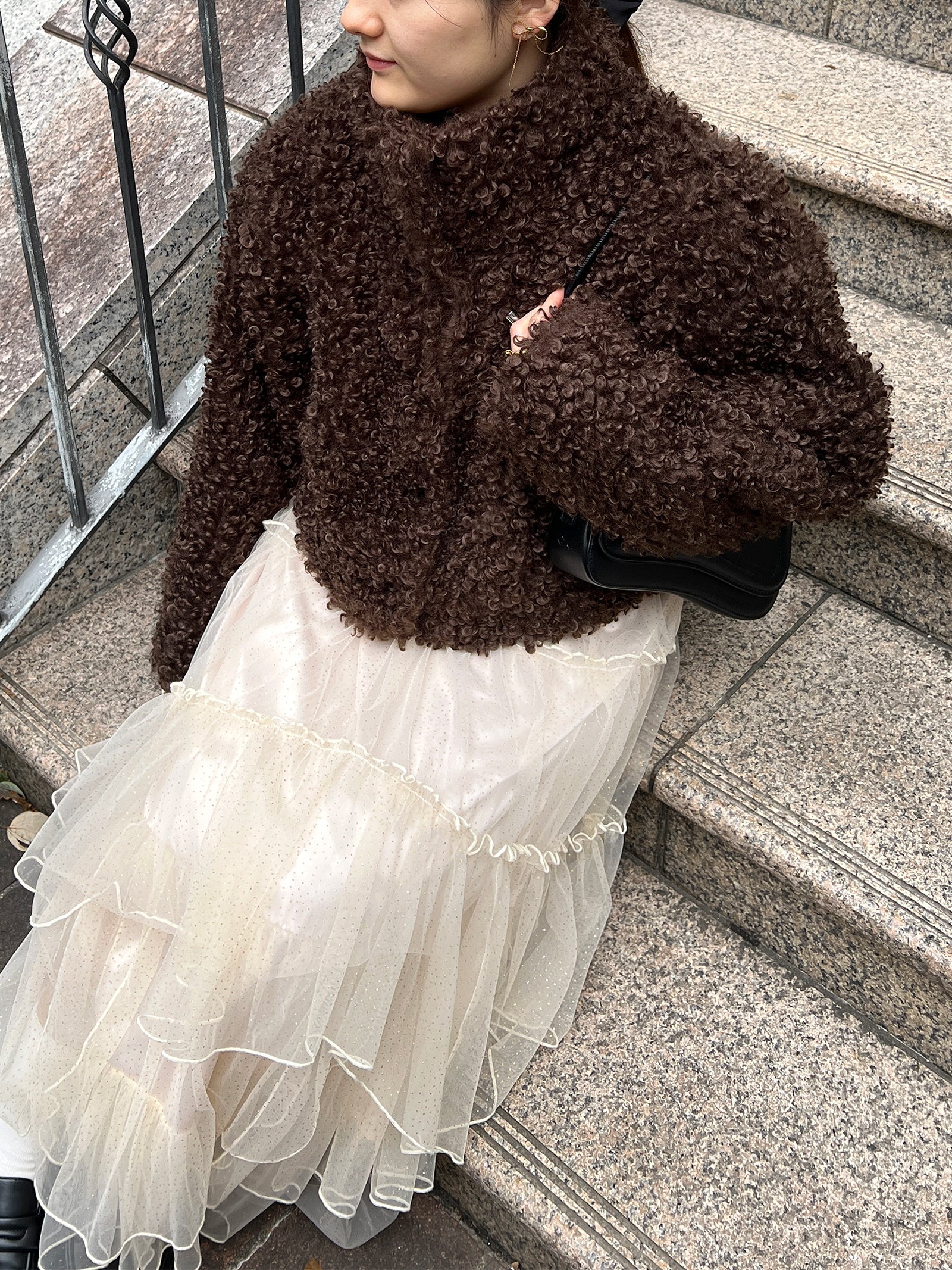 プードルファーショートコート