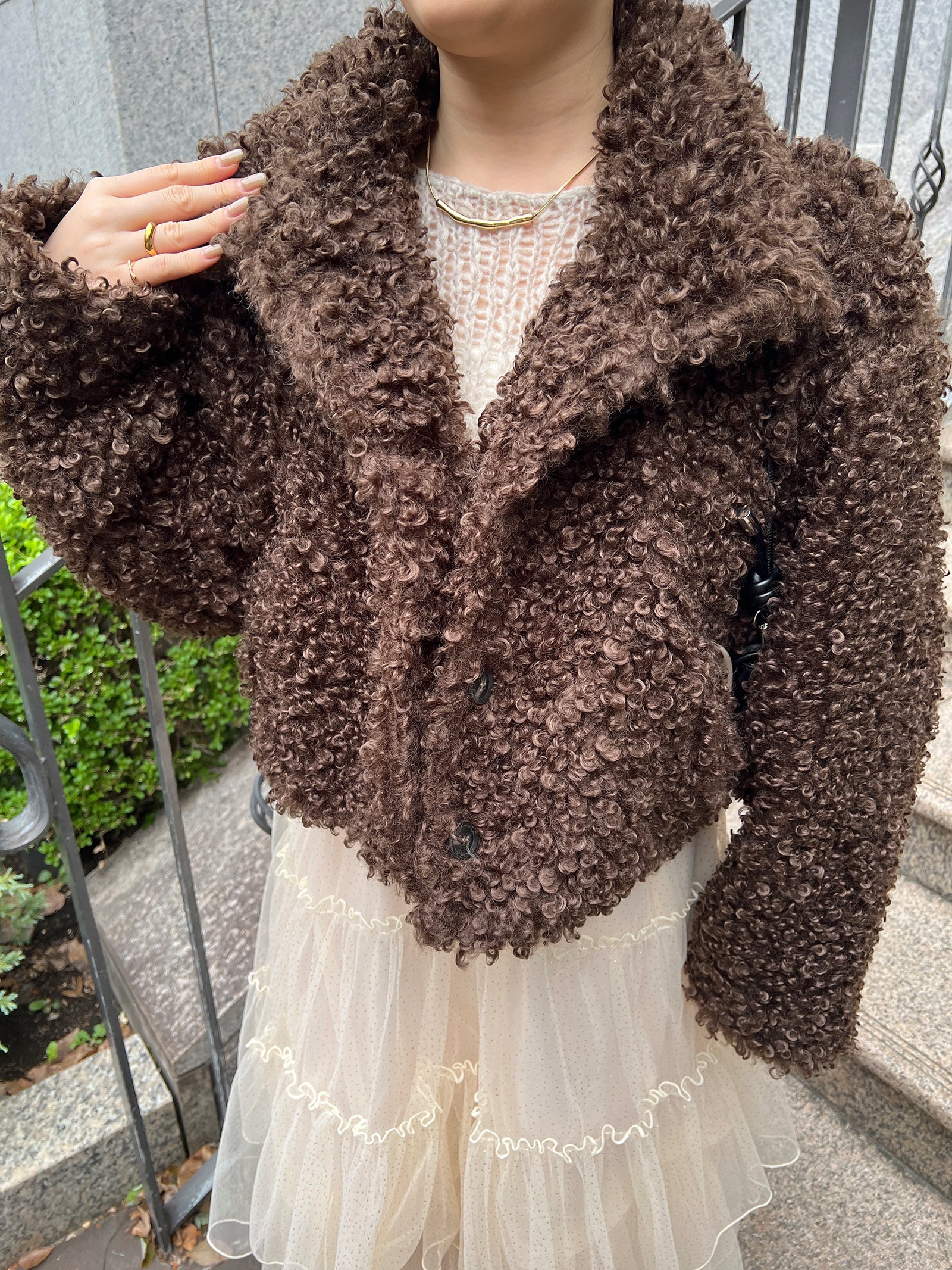 プードルファーショートコート