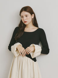 【9/22発売】ニットドッキングバルーンワンピース