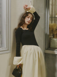 ニットドッキングバルーンワンピース