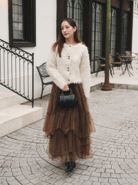 【予約】ラメチュールギャザースカート【発送予定日 11月上旬~11月中旬】