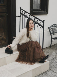 【予約】ラメチュールギャザースカート【発送予定日 11月上旬~11月中旬】