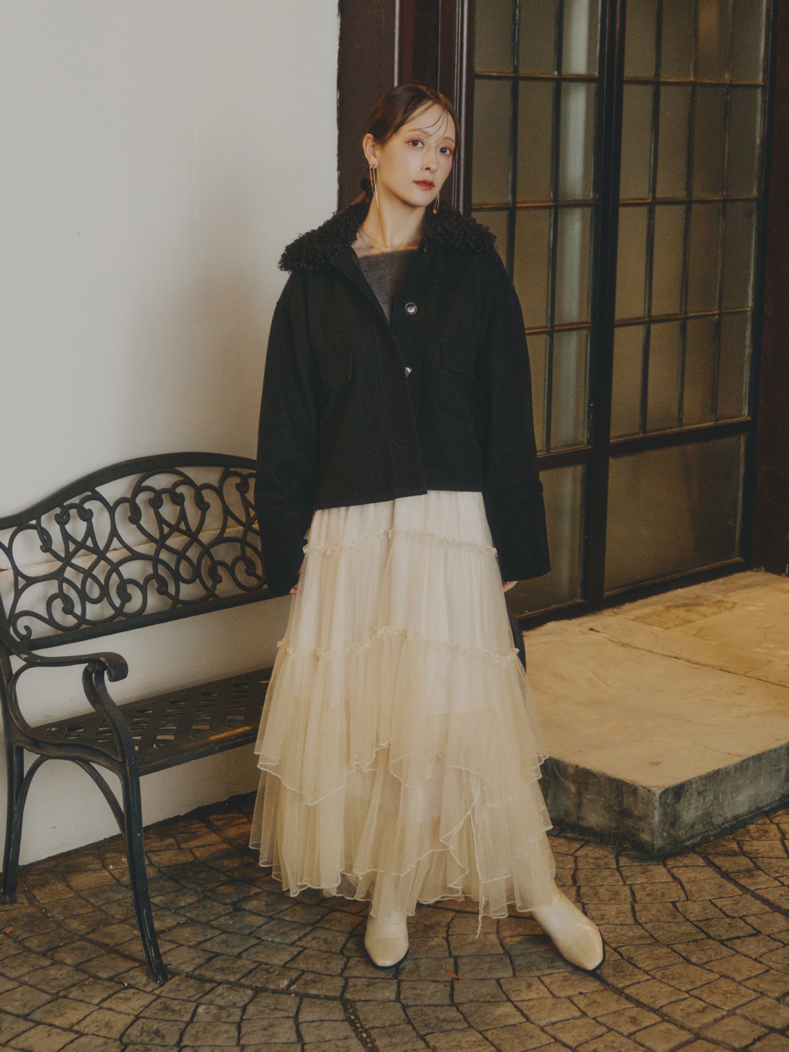 メイ】新品未使用 ラメチュール プリーツ スカート ブラウン メイ