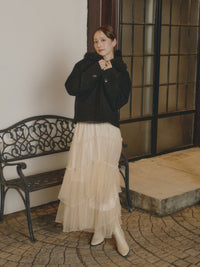 【予約】ラメチュールギャザースカート【発送予定日 11月上旬~11月中旬】