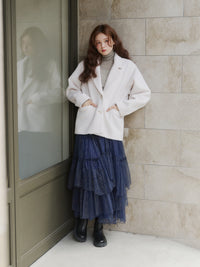 【予約】ラメチュールギャザースカート【発送予定日 11月上旬~11月中旬】