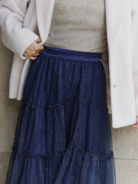 【予約】ラメチュールギャザースカート【発送予定日 11月上旬~11月中旬】