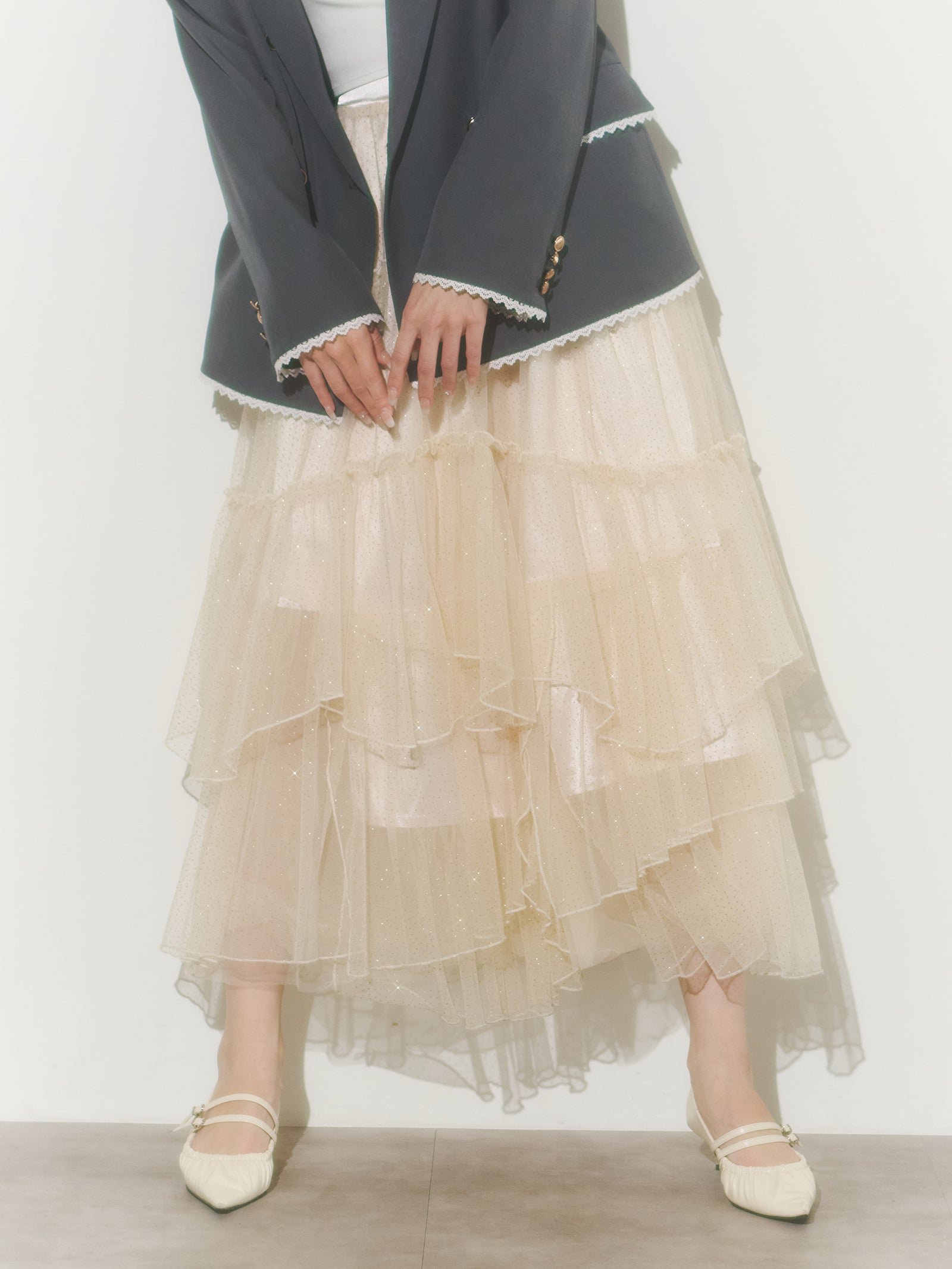 シャギーショートVネックニット