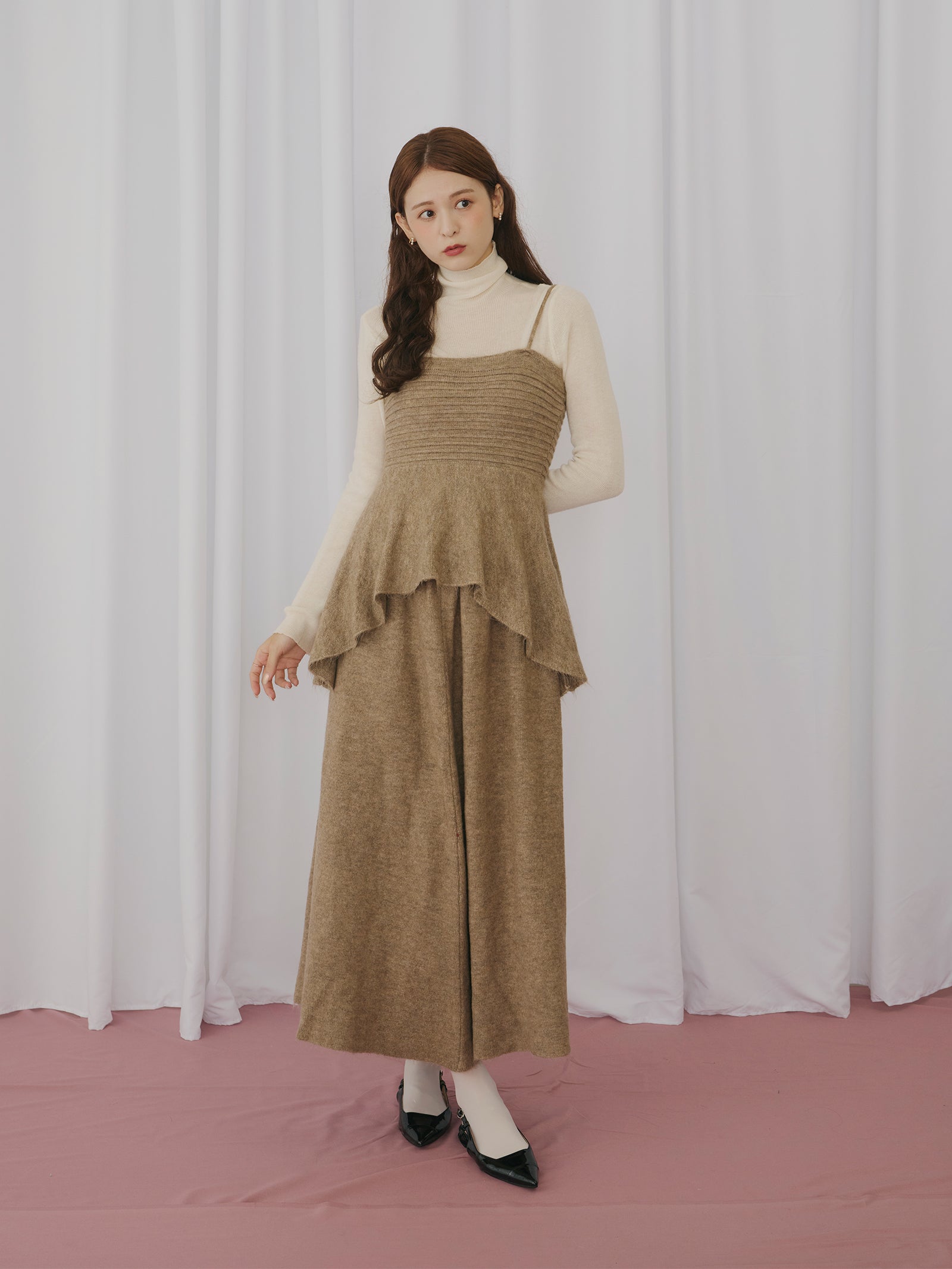 のんちゃん【新品未使用 アルチビオ】新作ロゴ畦セーター36とベスト Anui ニット セーター 「UNISEX/2サイズ展開」バイカラーハーフZIP