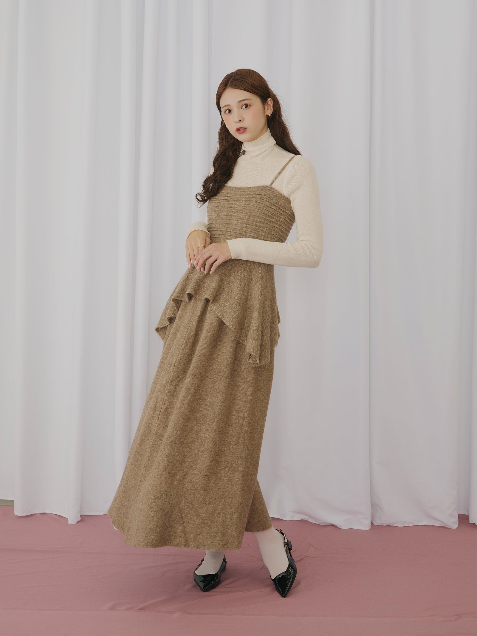 エアリーペプラムニットビスチェ[セットアップ可能]