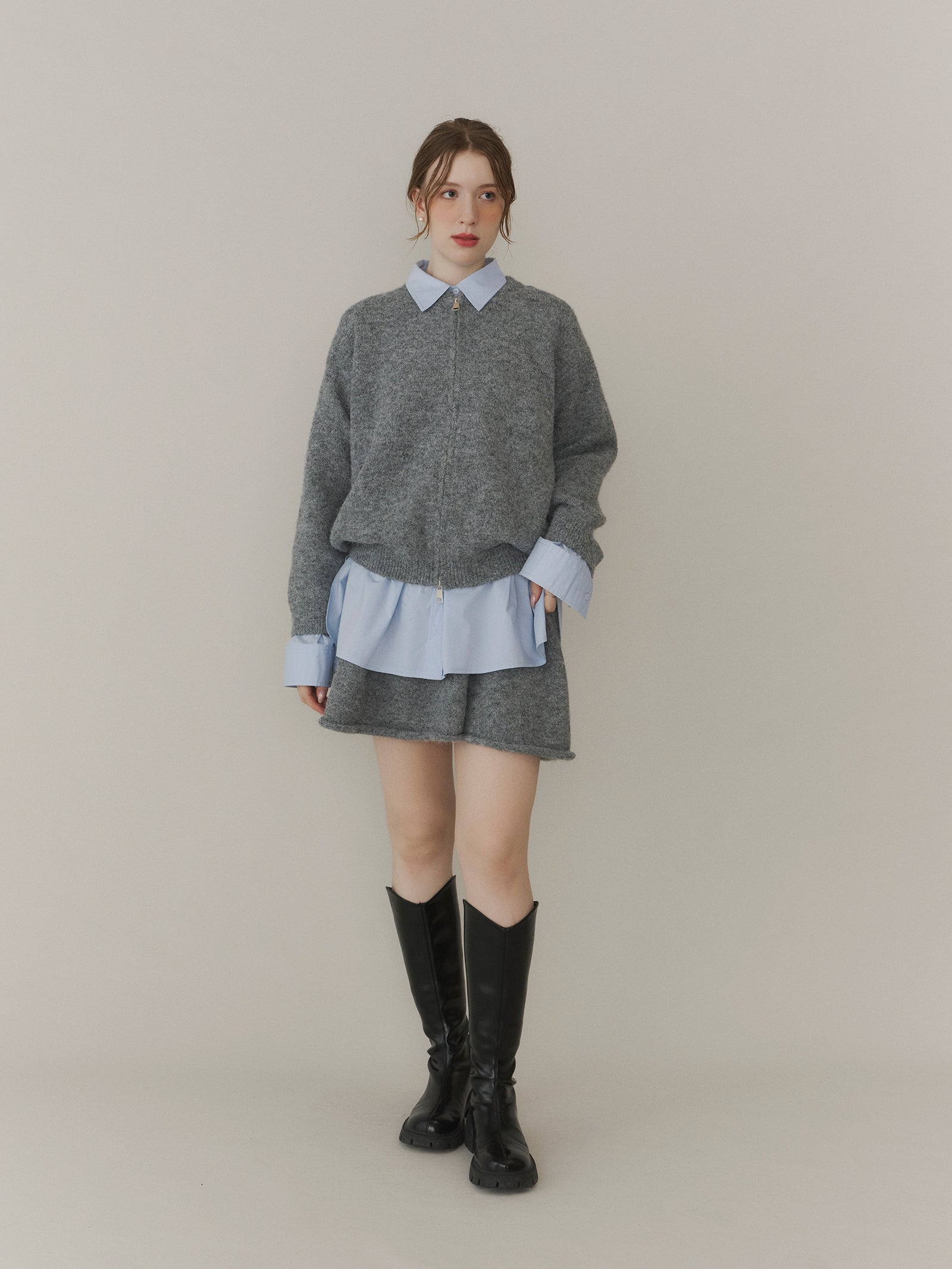 【日本未入荷】Alo Yoga スタンドカラー クロップド ニット ToeSox] Low Rise Ultra Fine Knit ローライズ ウルトラファイン