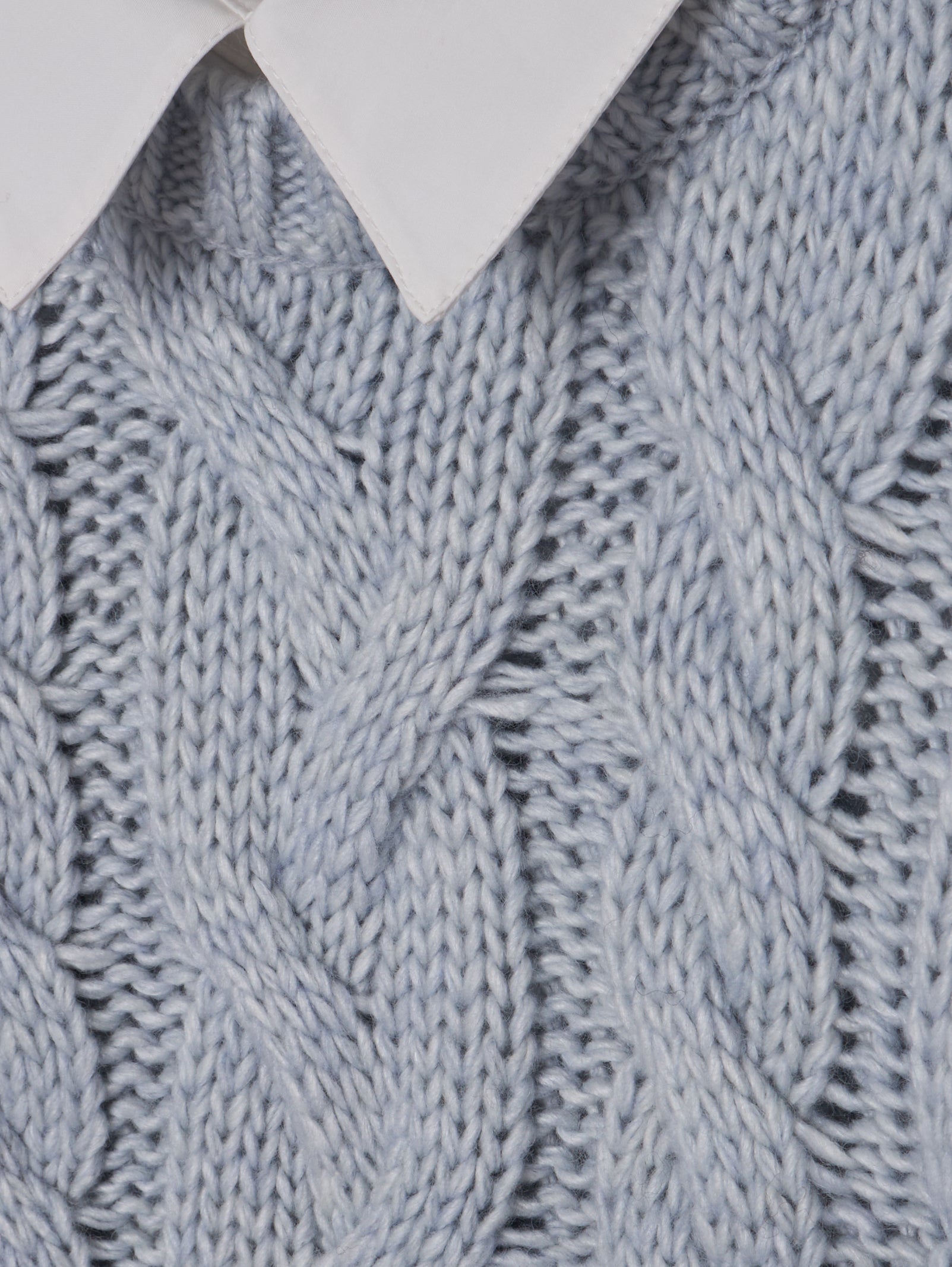 フリルレイヤードケーブルニット