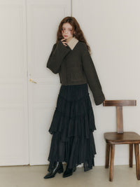 ボアカラーポケットカーディガン