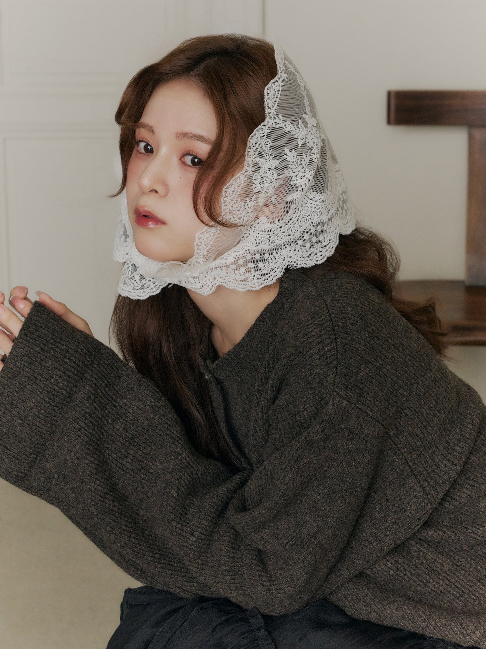 ボアカラーポケットカーディガン