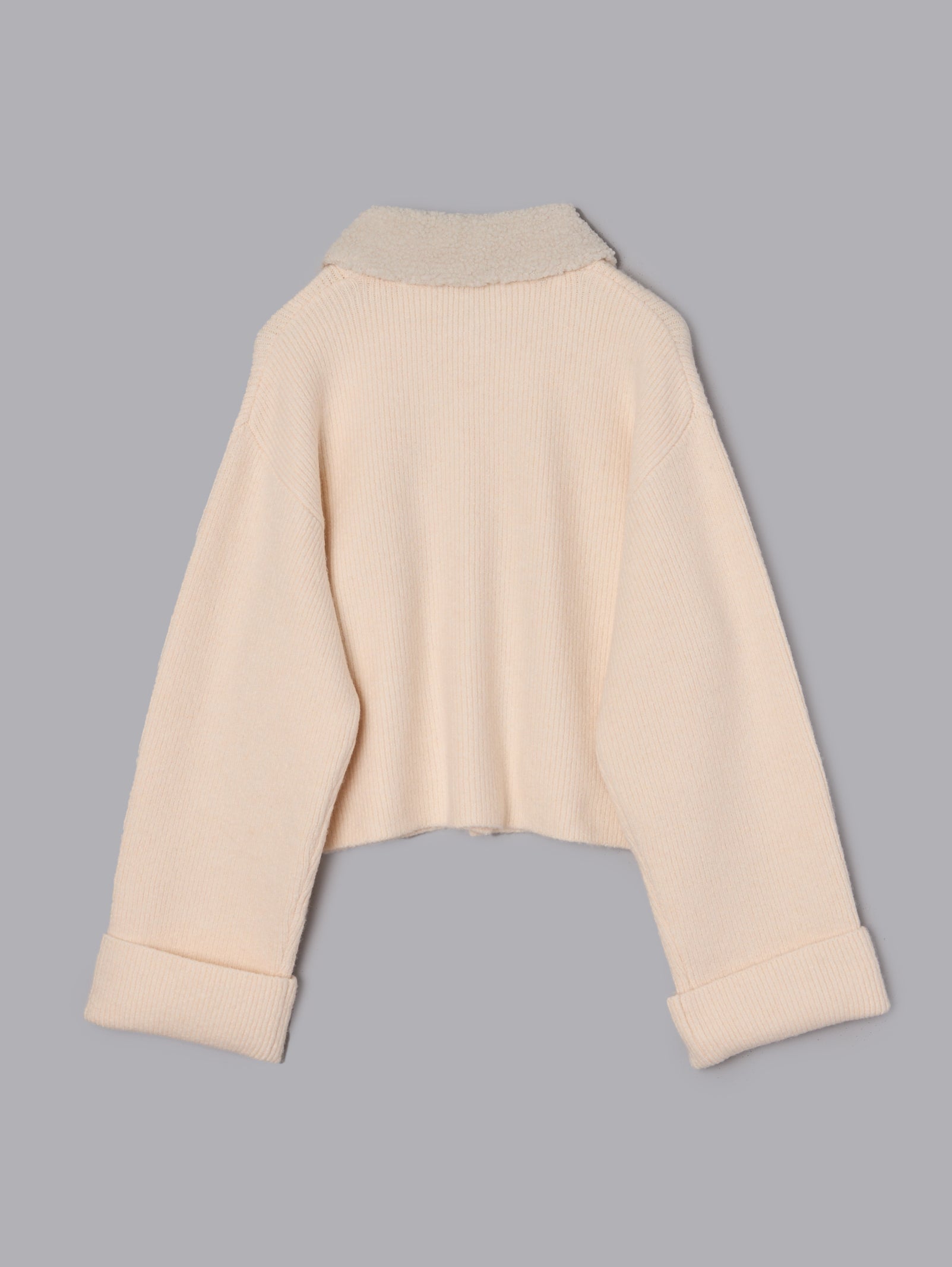 ボアカラーポケットカーディガン