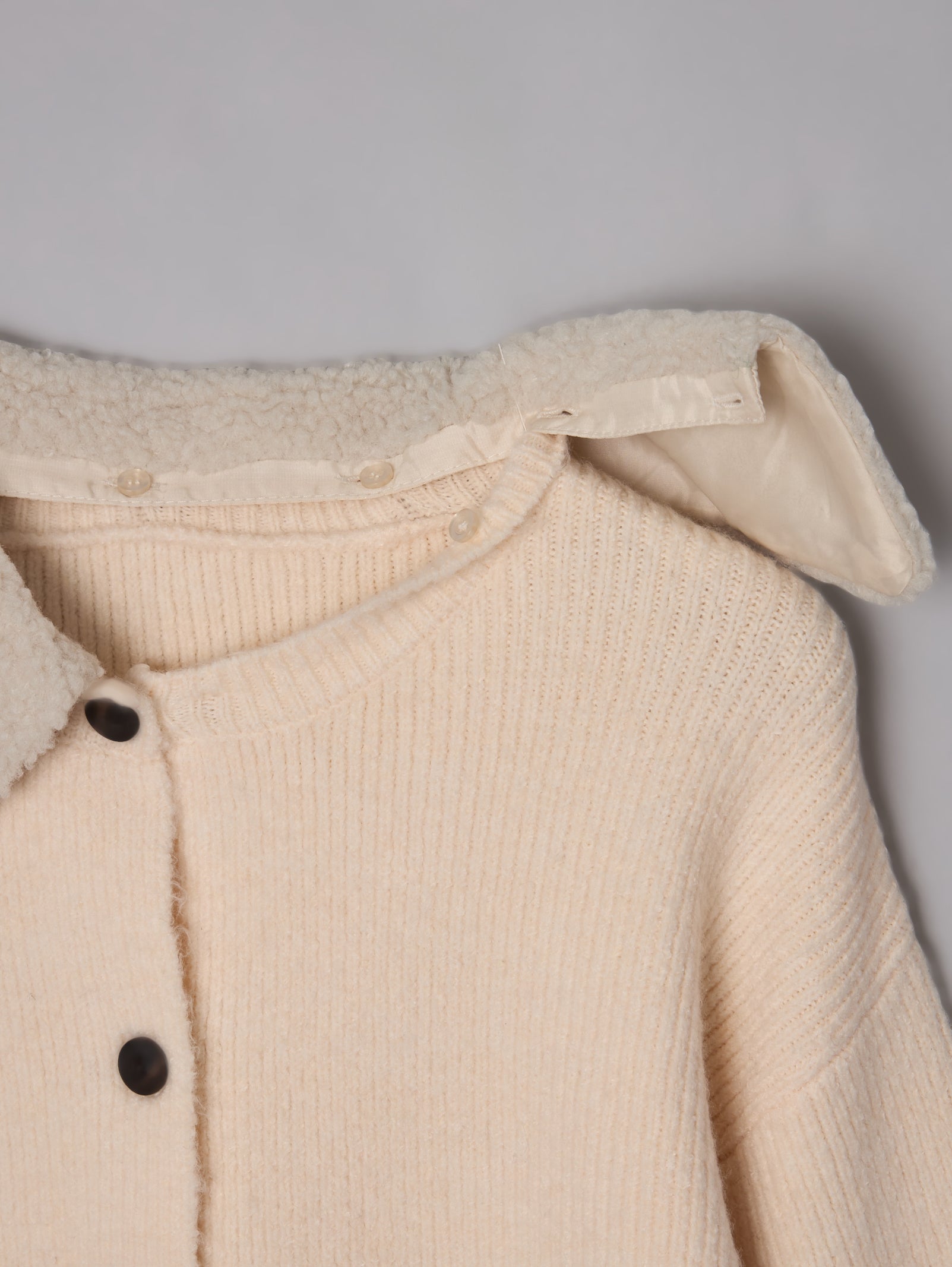 ボアカラーポケットカーディガン