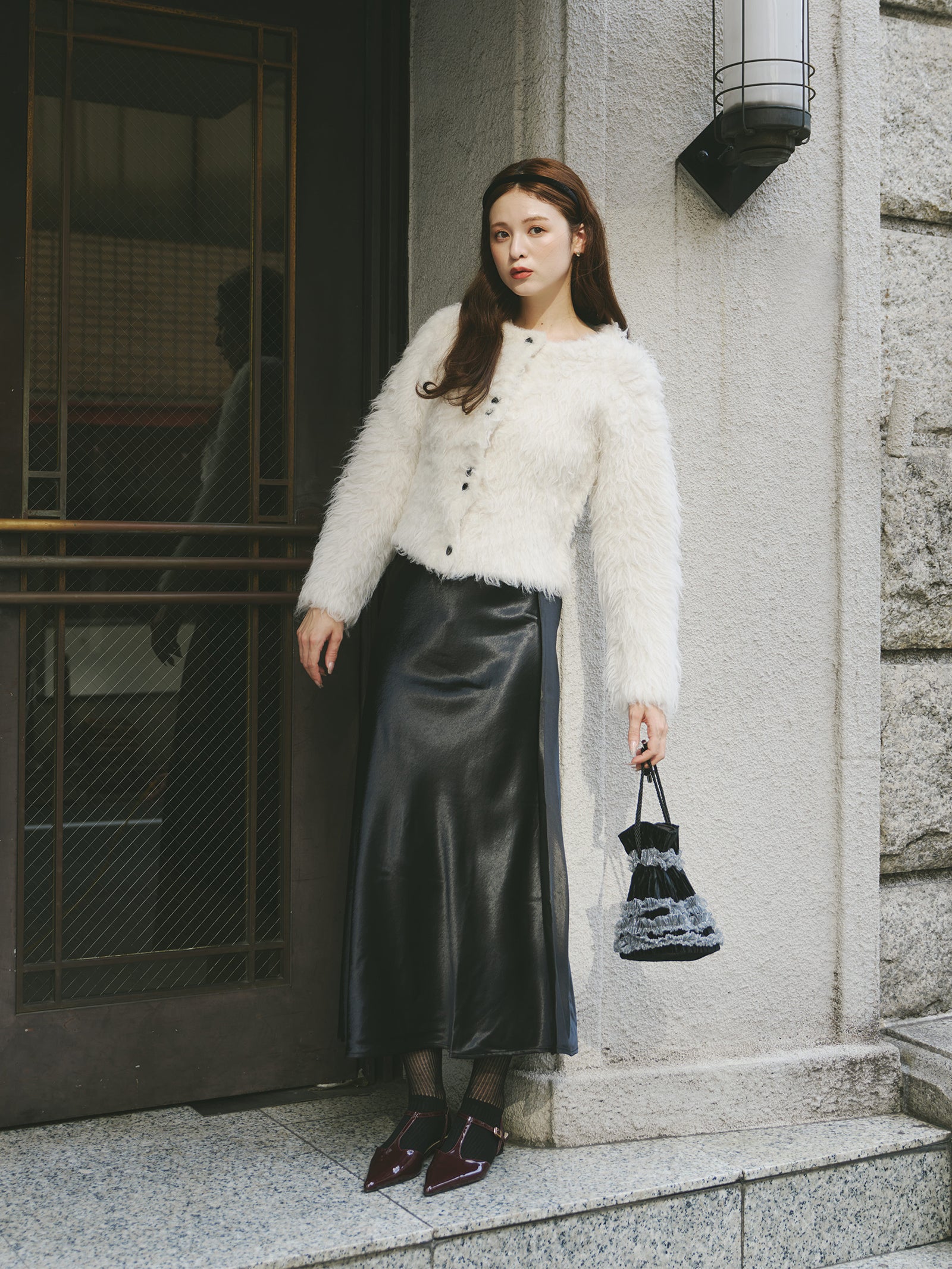 一部予約】ボリュームロングシャギーカーディガン【発送予定日