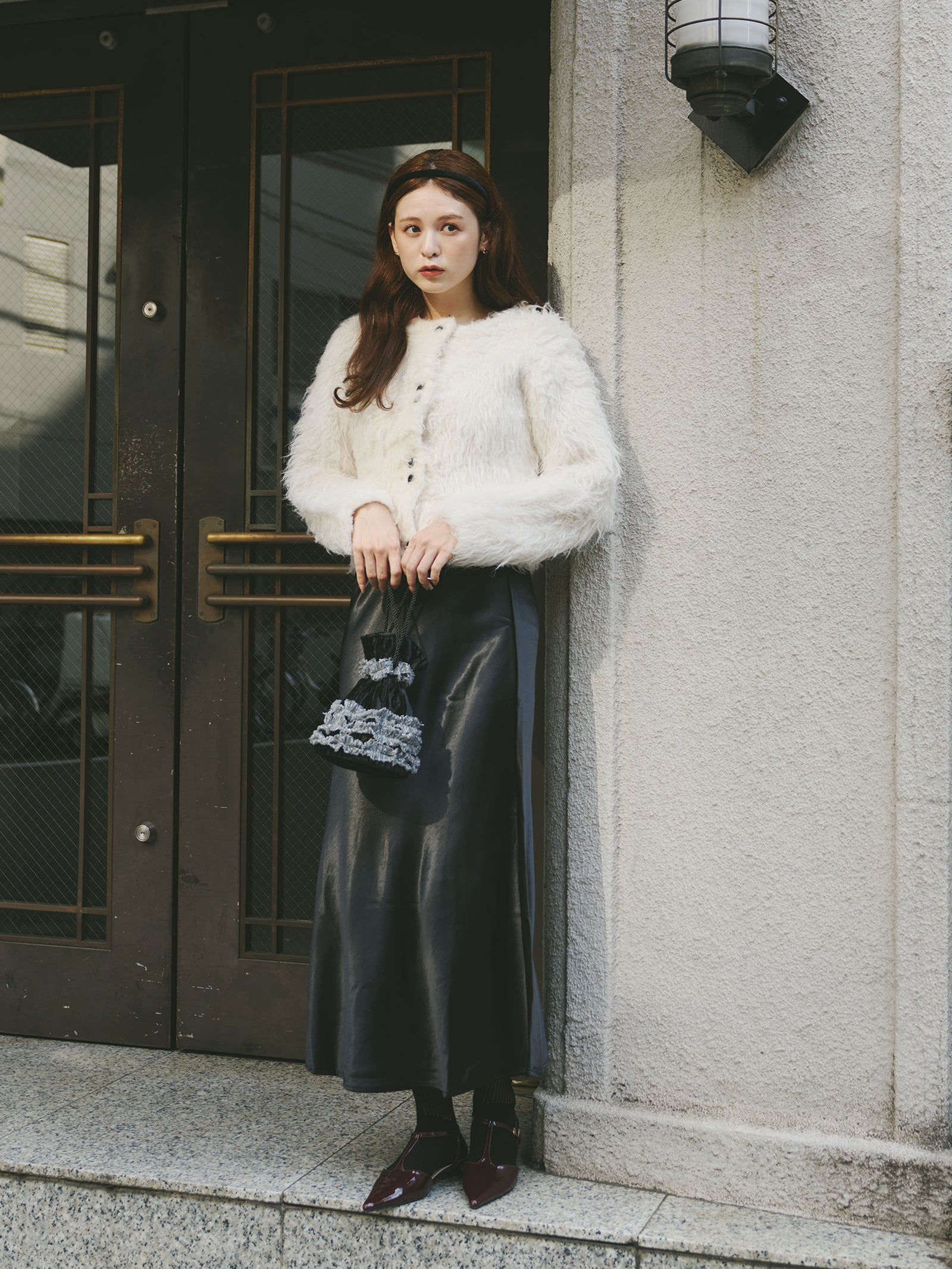 ボリュームロングシャギーカーディガン