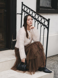 ボリュームロングシャギーカーディガン