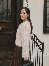 ボリュームロングシャギーカーディガン