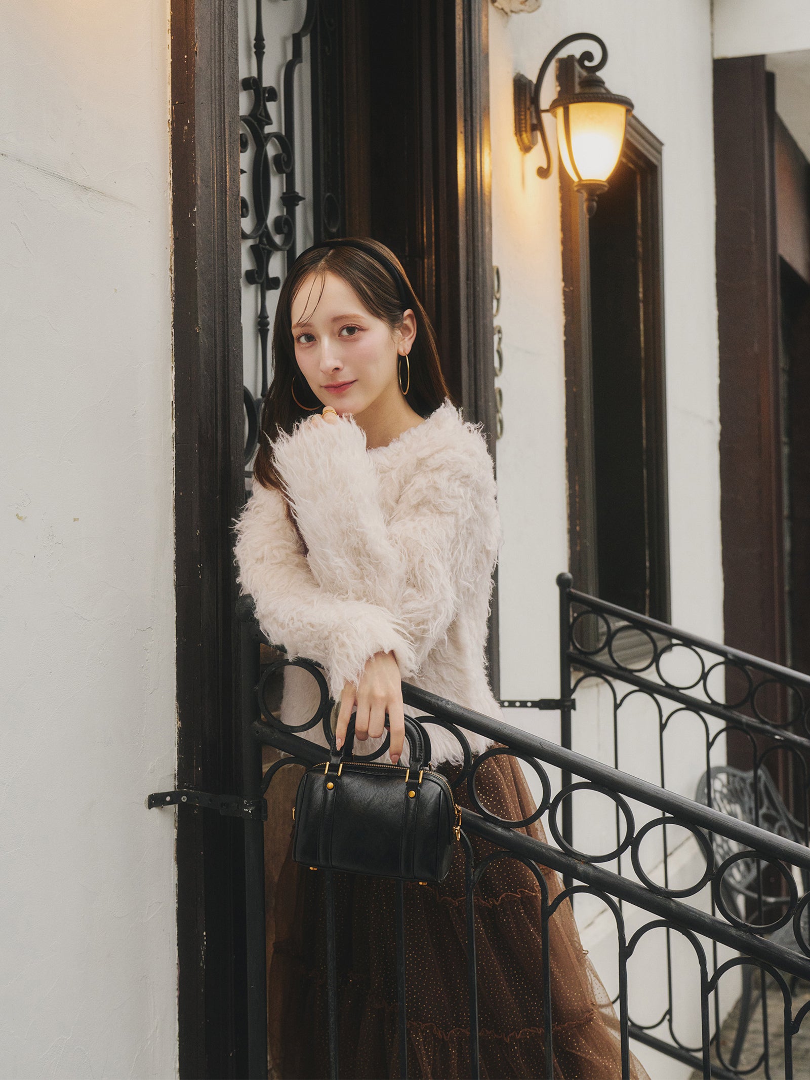 ボリュームロングシャギーカーディガン