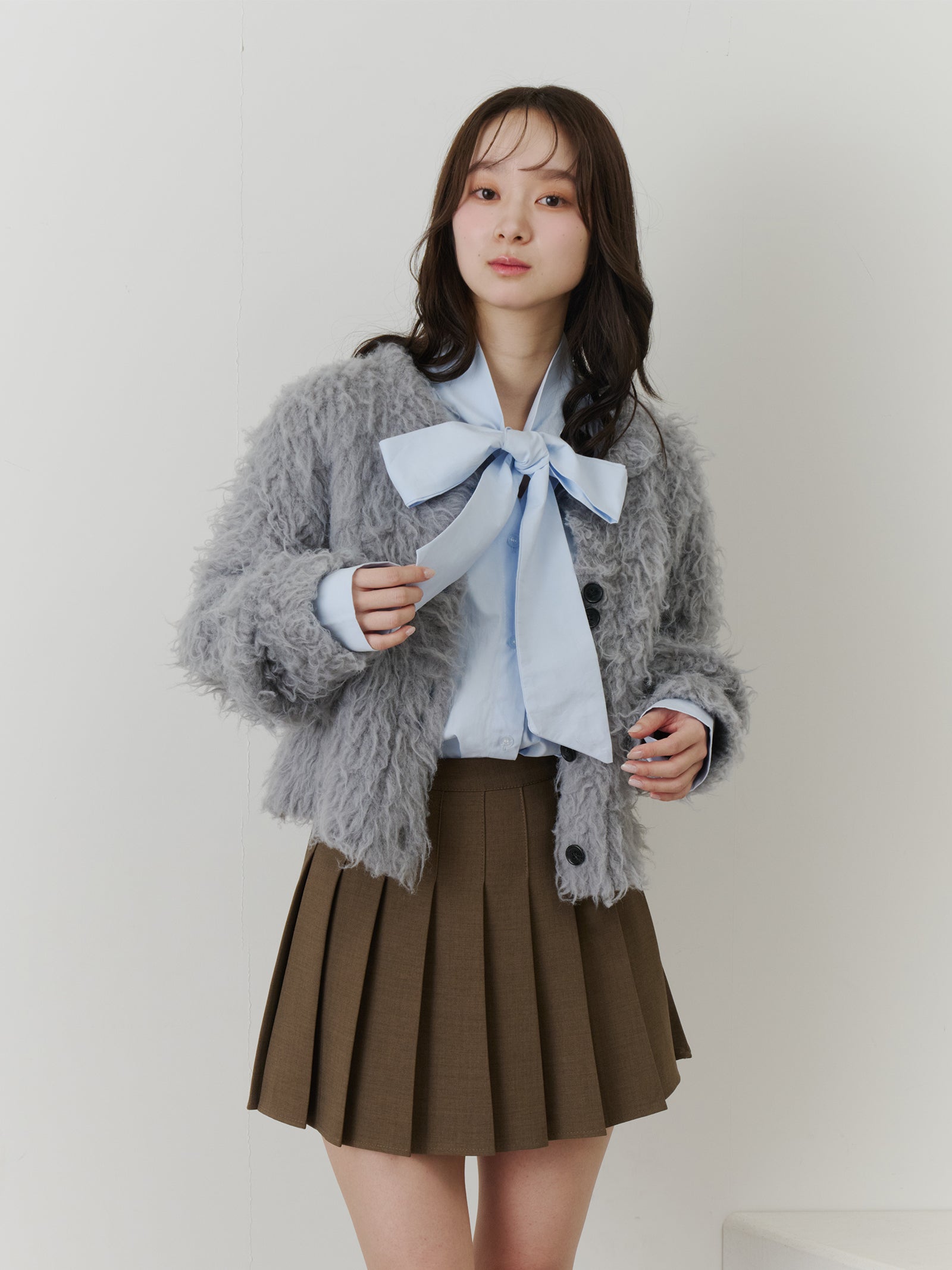 ボリュームロングシャギーカーディガン