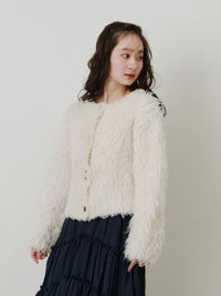 ボリュームロングシャギーカーディガン