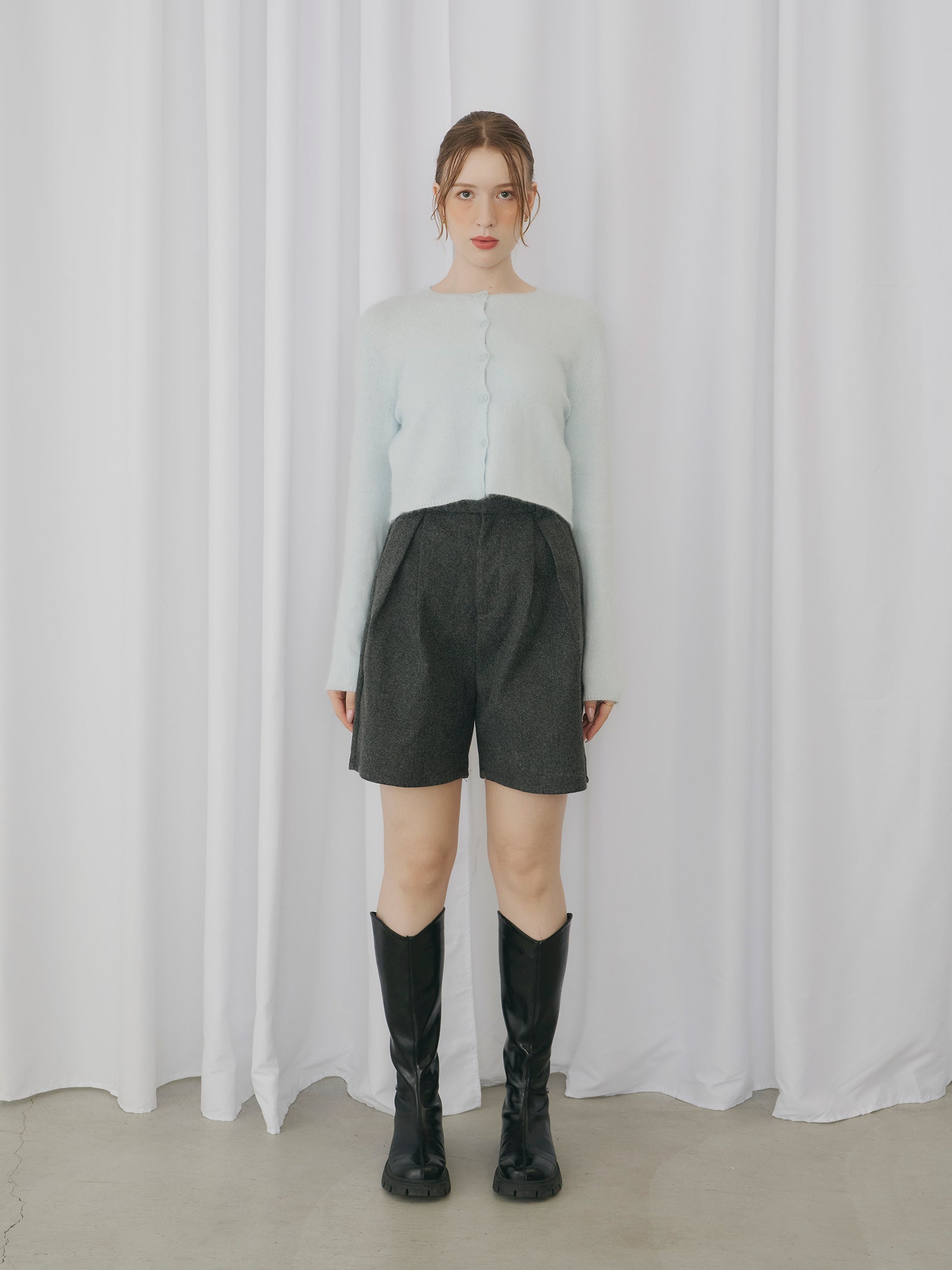 極美品 nowos ノーウォス モヘアカーディガン ブラック FREE 2019aw ノーウォスNOWOS モヘアカーディガン 黒