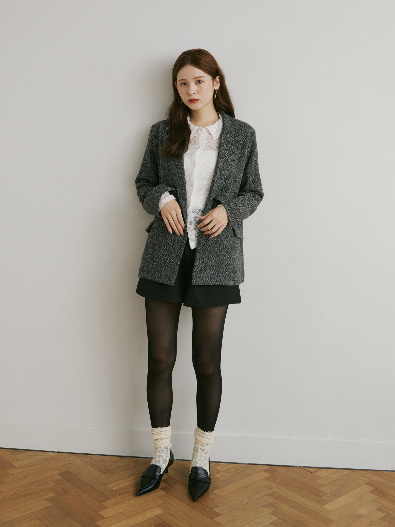 ツイードテーラードジャケット