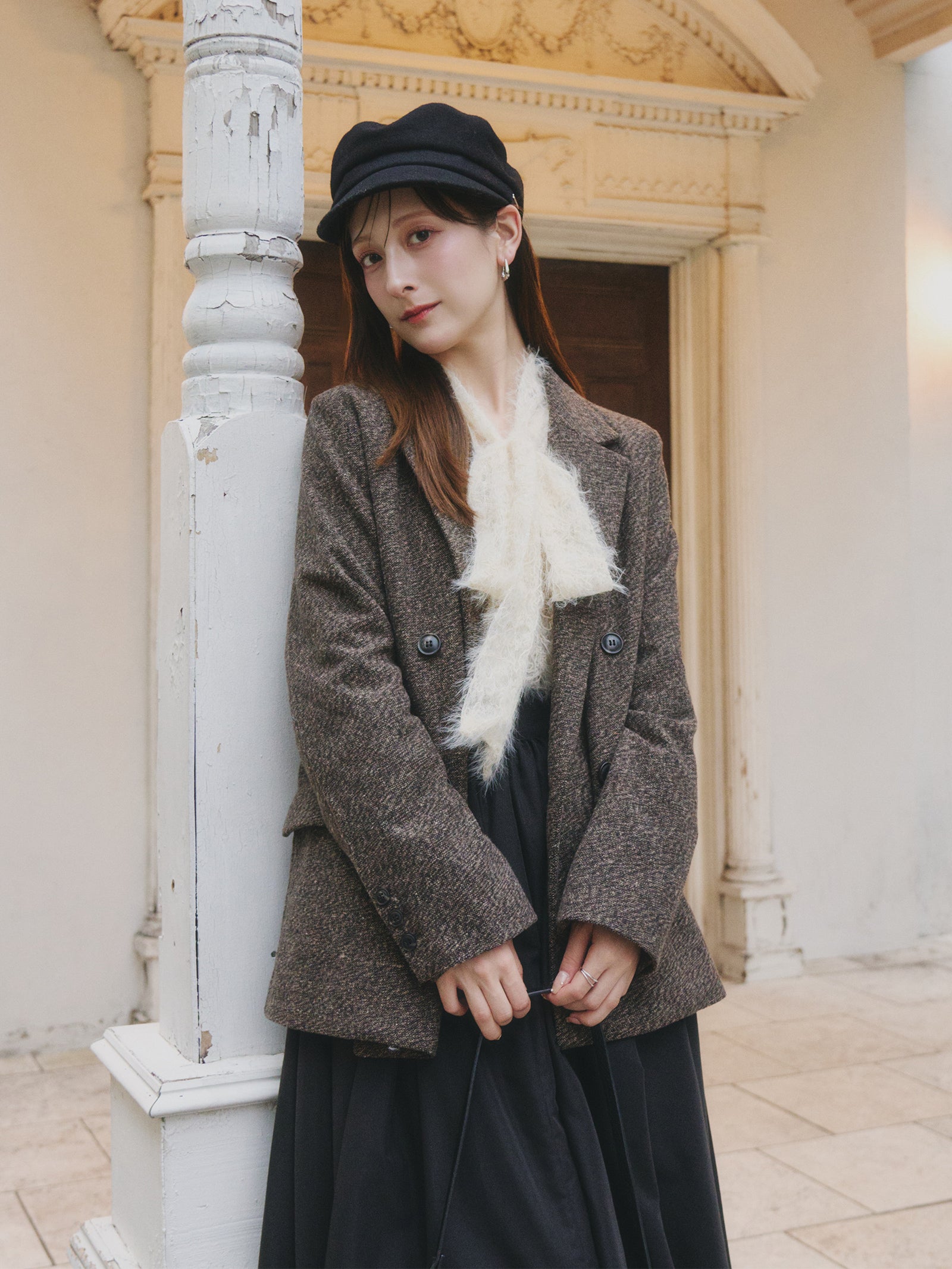 ツイードテーラードジャケット