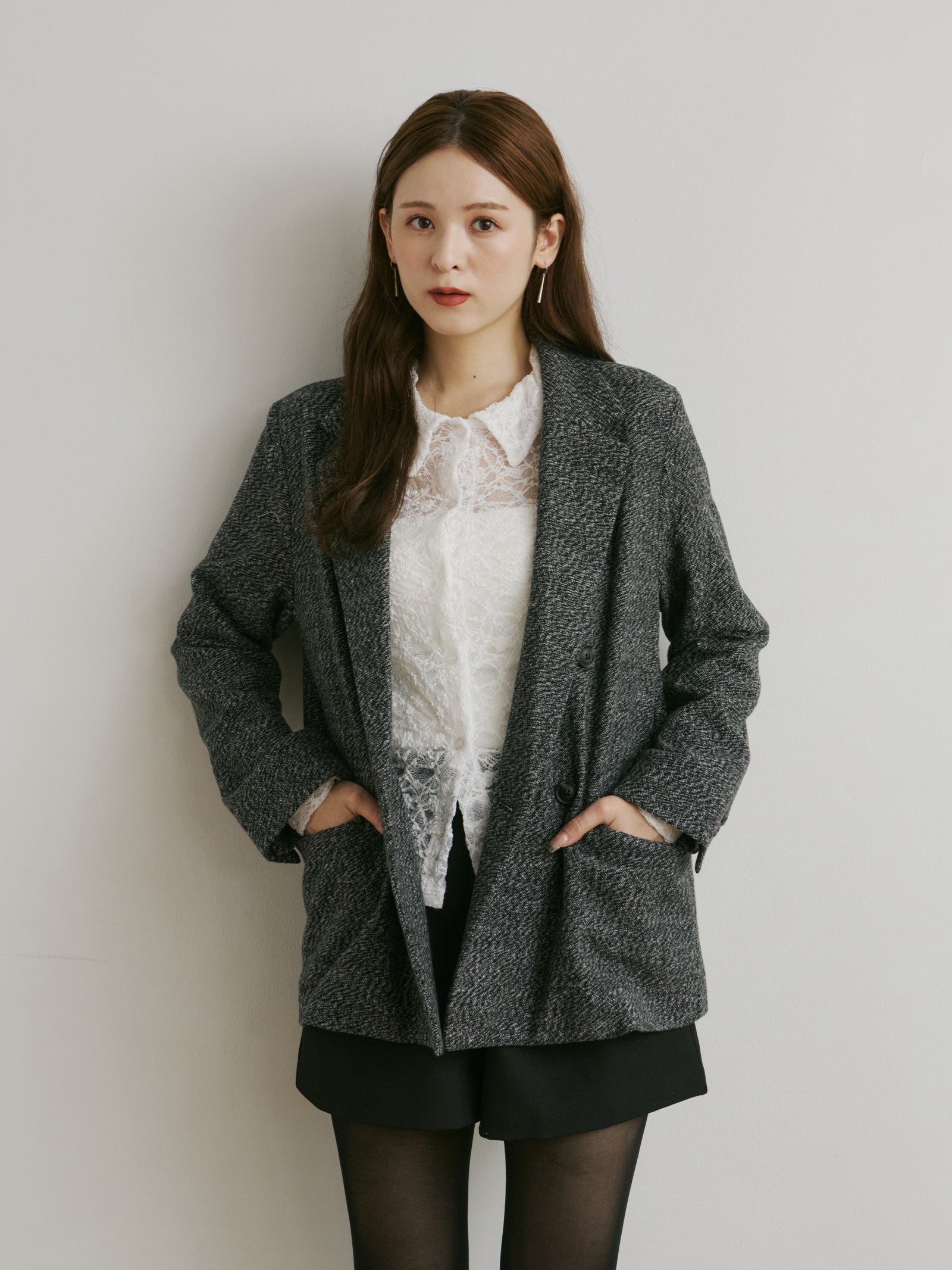 Drawer ツイード テーラードジャケット 36 ツイードテーラードジャケット