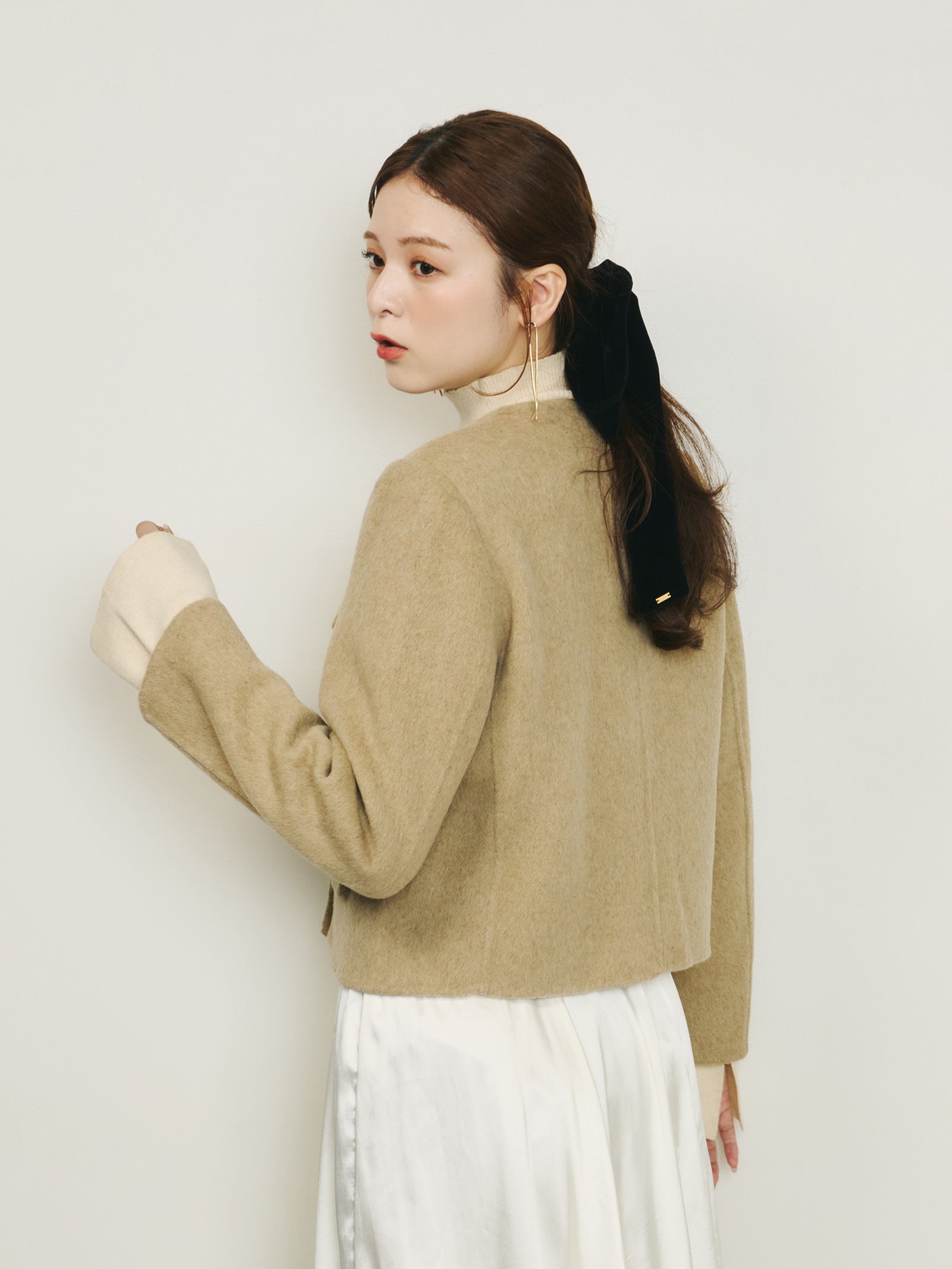 一部予約】ゴールドボタンノーカラージャケット【発送予定日 11