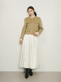 ゴールドボタンノーカラージャケット