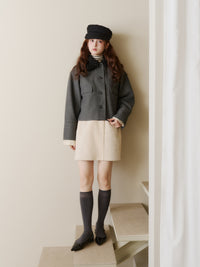 フェイクウールショートアウター