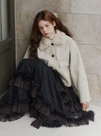 フェイクウールショートアウター