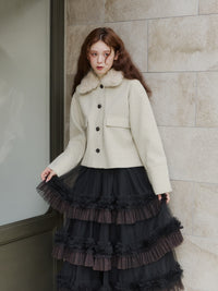 フェイクウールショートアウター