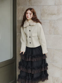 フェイクウールショートアウター