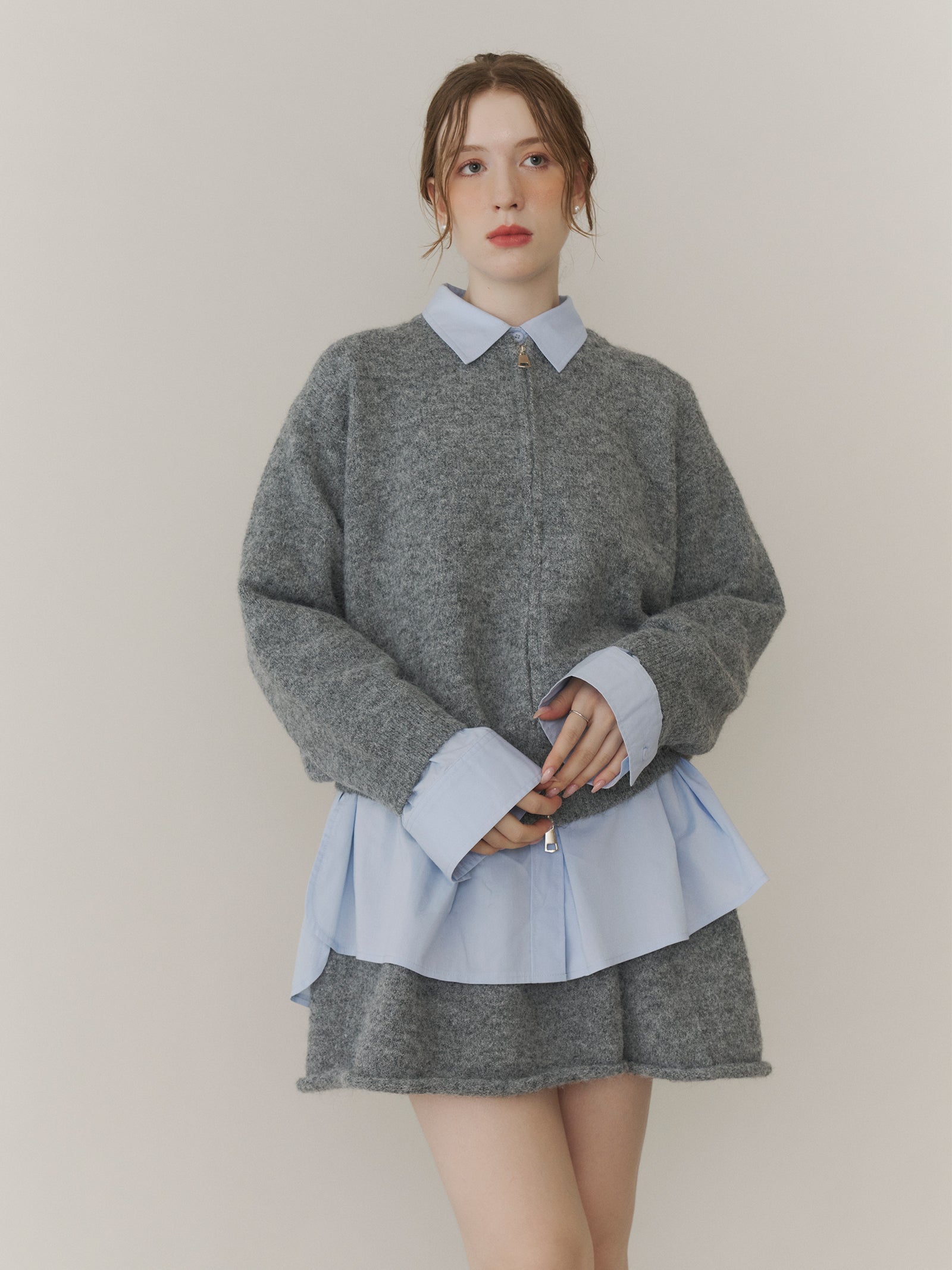 soor ploom ニットスカート　8y ショートフレアニットスカート[セットアップ可能]