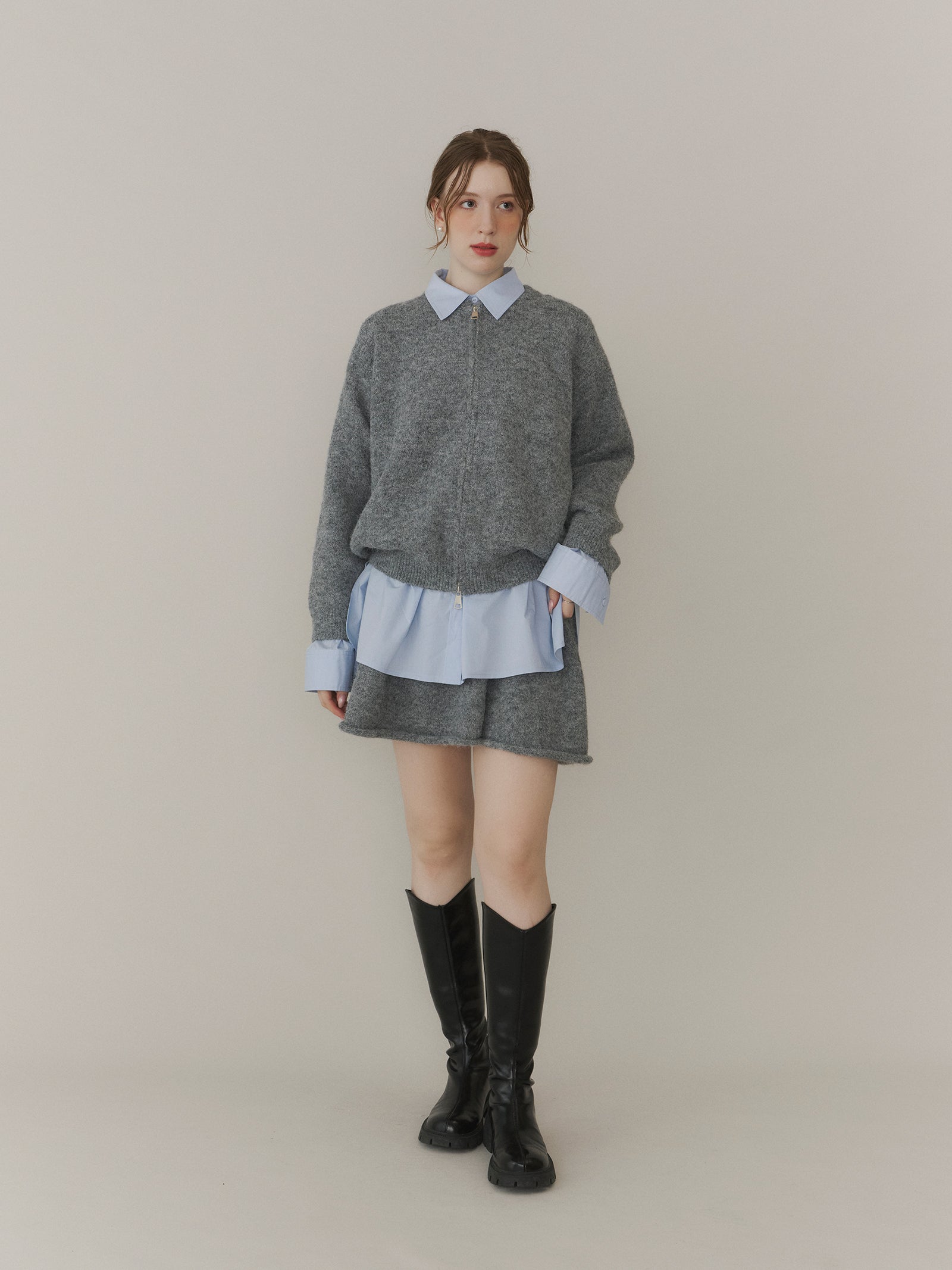 ショートフレアニットスカート[セットアップ可能]