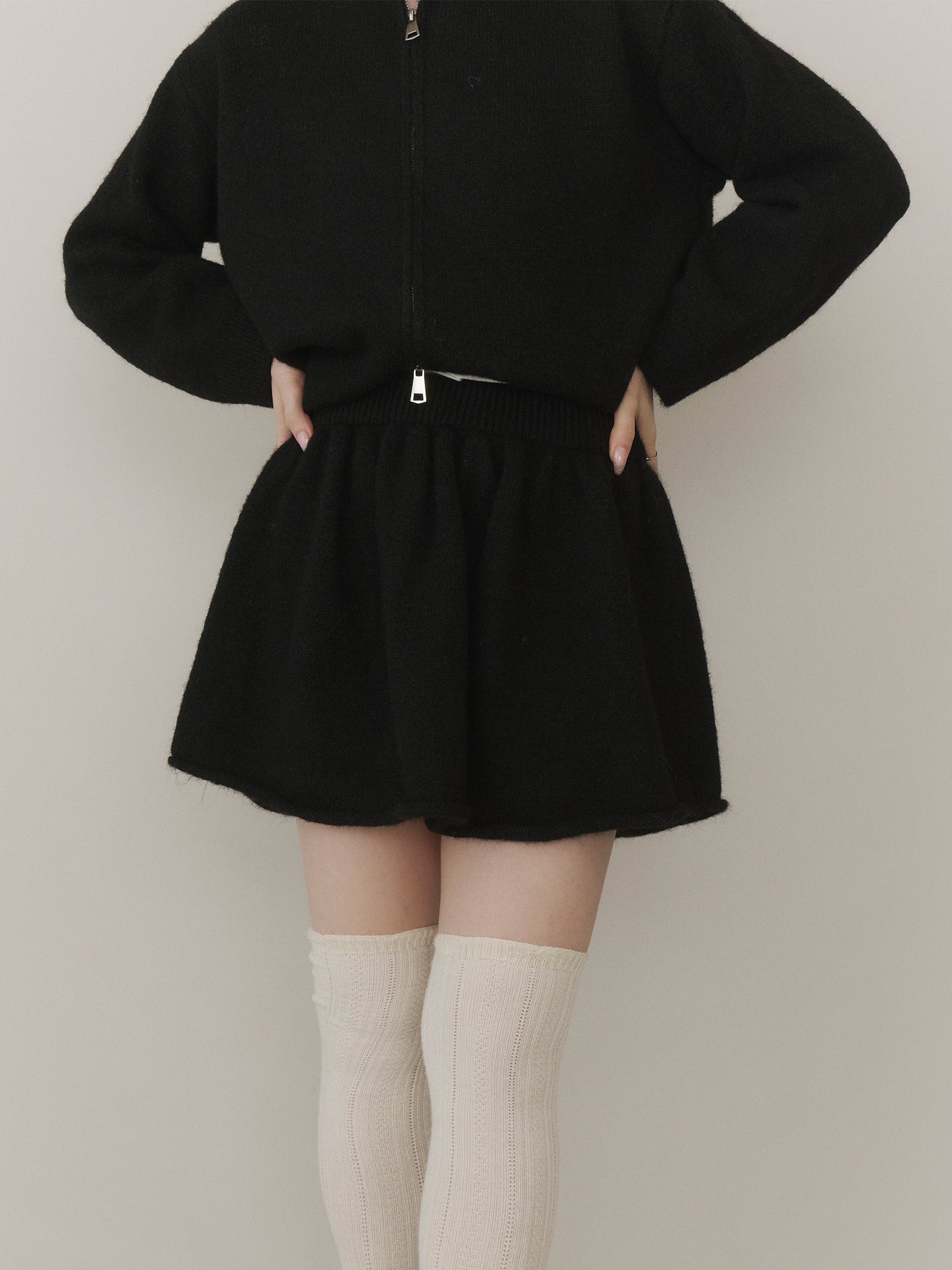 ショートフレアニットスカート[セットアップ可能]